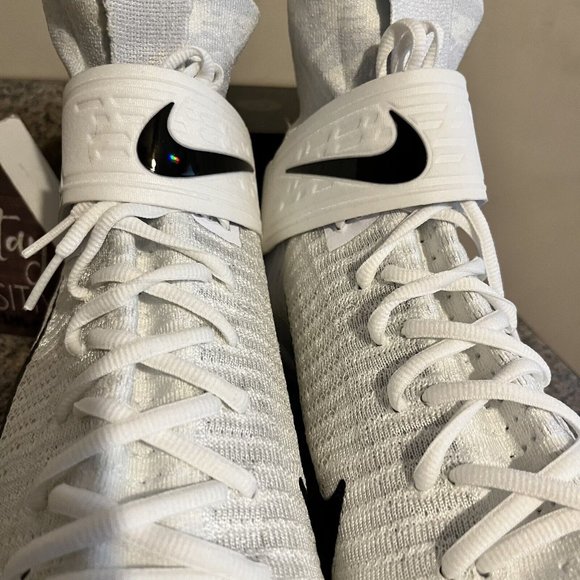 Nike Alpha Menace Elite 2 Detachable Football cleats White Black Mens Size‎ 14.5 - Picture 5 of 11